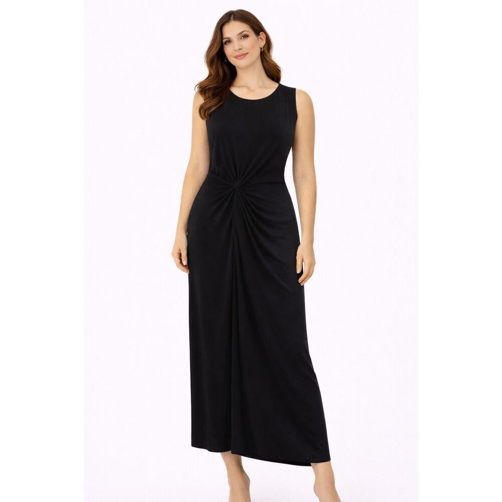 Normakamali KamaliKulture Elegant Black Sleeveless Maxi Dress XL
